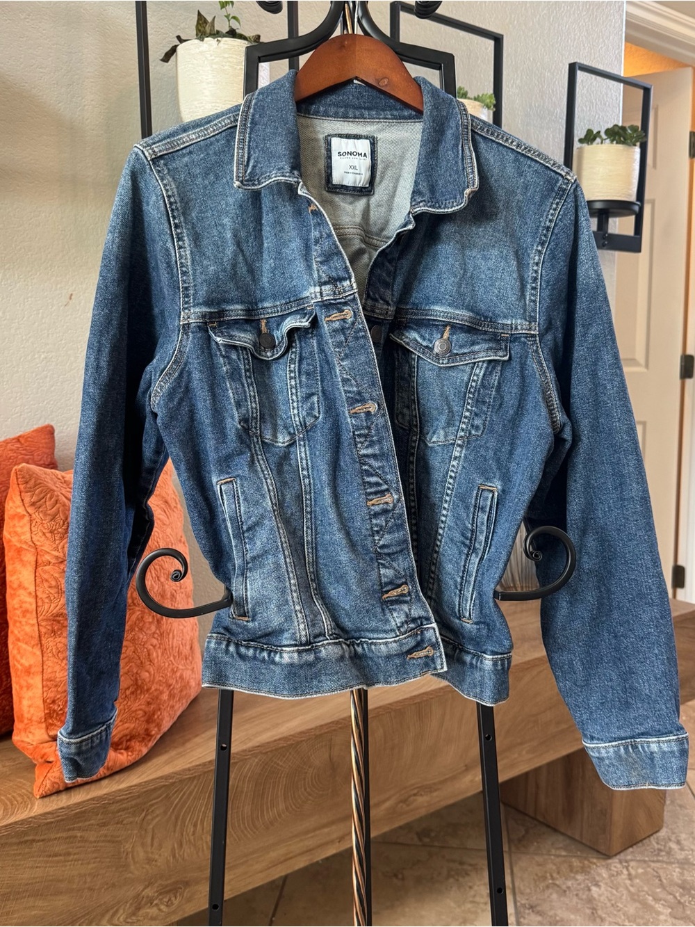 Sonoma Women's Medium Wash Blue Denim Jacket